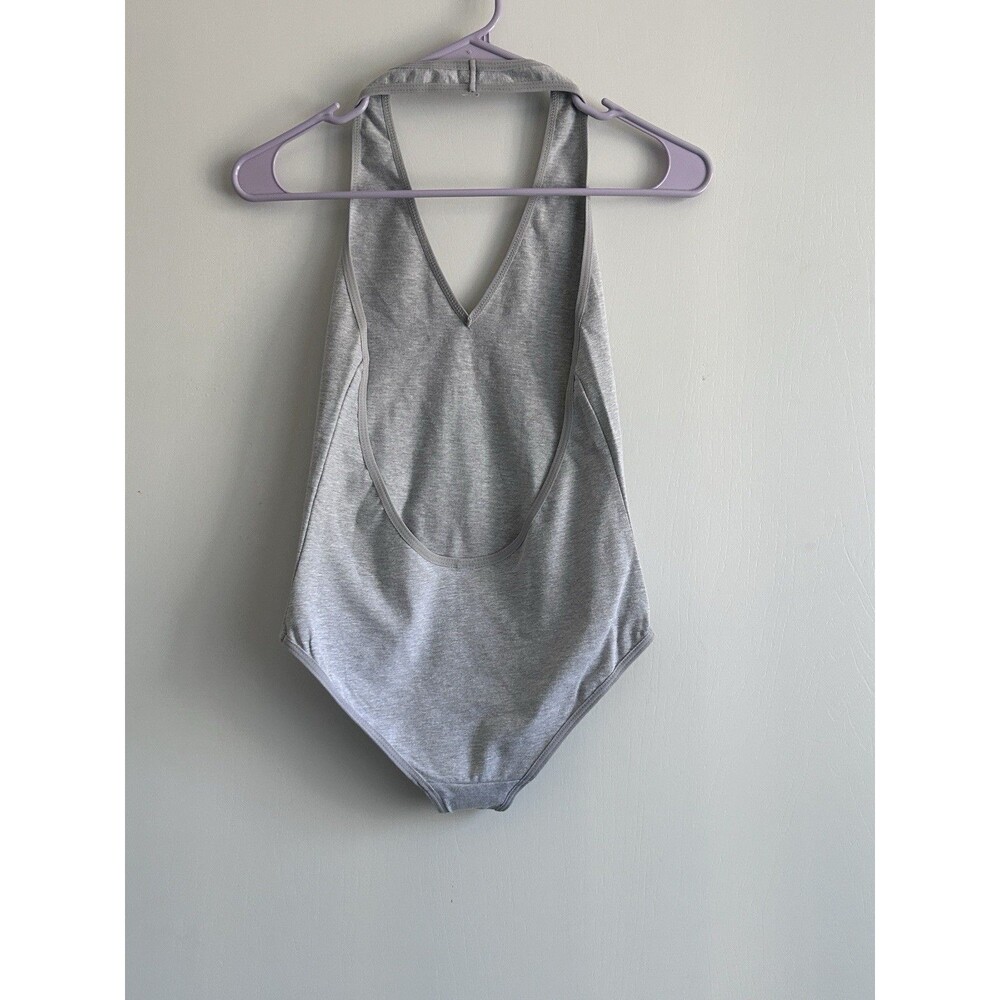 American Apparel Women’s Gray Racerback Bodysuit Size M Cotton Spandex NWOT